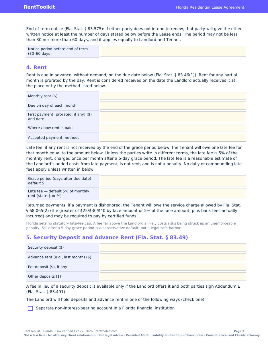 Deposit disclosure preview